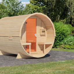 Sauna tonneau Karibu 2 naturel 3