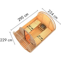 Sauna tonneau Karibu 2 naturel 7