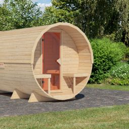 Sauna tonneau Karibu 3 naturel 3