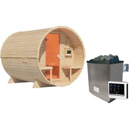 Sauna tonneau Karibu 2 naturel 16