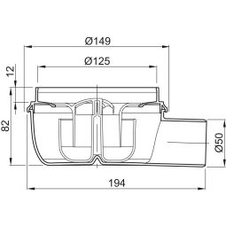 Corps d'avaloir de bain ACO 3