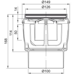 Corps d'avaloir de bain ACO 4