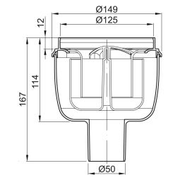 Corps d'avaloir de bain ACO 3