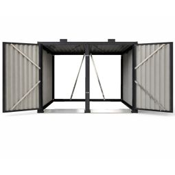 Cache-poubelles 2 bacs en métal 3