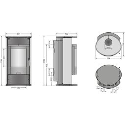 Justus cheminée Island Aqua avec 6