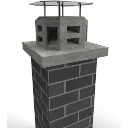 Cheminée en béton monobloc avec 4