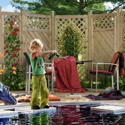 Clôture pare-vue GADA bois avec 7