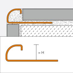 Schlüter-RONDEC E profil quart de 3