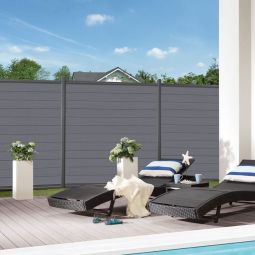 Clôture PVC bois composite, kit 3