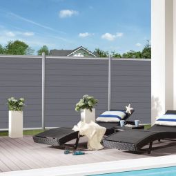 Clôture PVC bois composite, kit 5