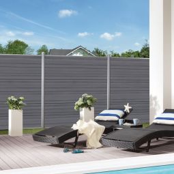 Panneau brise-vue composite gris, TraumGarten 3