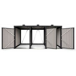 Cache-poubelles 3 bacs en métal 3