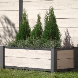 Jardinière bois composite anthracite 120x40x40cm 3