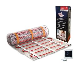 Sol chauffant électrique Wellker  E-Heat SET Comfort avec thermostat programmable Pour la pose directe sous les carreaux et les pierres naturelles, convient pour des pièces complètes ou des surfaces partielles, système de tapis prêt à être raccordé, économe en énergie, sans entretien