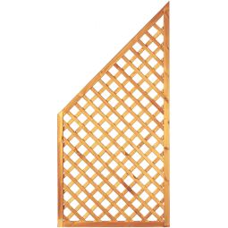 Panneau treillis diagonale T&J angle MW 6x6 cm Protection visuelle panneau occultant treillis diagonal 90x180/90 cm, maillage 6x6 cm, bois autoclave, cadre stable