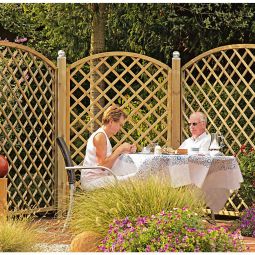 Série T&J clôtures arquées pour panneaux de treilis MW 10x10 cm Protection visuelle en pin/épicéa, différentes tailles