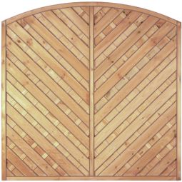 Clôture pare-vue T&J Maxi-Diagonal Arc pare-vue Clôture à lamelles panneau en pin/épicéa, avec des vis en acier inoxydable, lamelles rainurées, imprégné sous pression, 180x180/160 cm