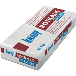 Knauf Rotkalk enduit feutré 0,5 mm prêt à l'emploi Enduit feutré fin, pour la réalisation d'enduits de finition décoratifs en intérieur, sac de 25 kg