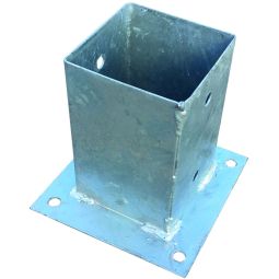 Support de poteau à visser T&J galvanisé, avec plaque de base rectangulaire