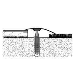 Barre de seuil d'arrêt en alu anodisé couleur acier inox PARKETTFREUND PF 186 avec cheville à frapper, permettant un rattrapage de niveau de 0-20 mm