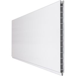 Clôture à emboîter en PVC GroJa BasicLine couleur blanc panneau à lamelles  Plastique de haute qualité avec film PVC, nombreuses possibilités de combinaison, 180x30x1,9 cm