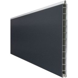 Clôture occultante Grola BasicLine Premium lame simple couleur gris anthracite panneau à lamelles En plastique de haute qualité, recouvert d'un film décoratif en PVC, nombreuses possibilités de combinaisons, 180x28,4x1,9 cm