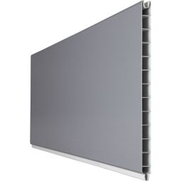 Clôture à emboîter en PVC GroJa BasicLine lame simple couleur gris argent panneau à lamelles  Plastique de haute qualité avec film PVC, nombreuses possibilités de combinaison, 180x30x1,9 cm