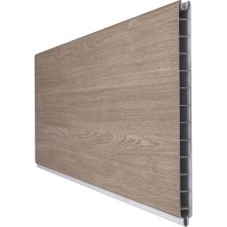 Clôture à emboîter en PVC GroJa BasicLine lame simple couleur sheffield oak panneau à lamelles  Plastique de haute qualité avec film PVC, nombreuses possibilités de combinaison, 180x30x1,9 cm