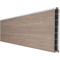 Clôture à emboîter étroite PVC GroJa BasicLine lame simple couleur sheffield oak panneau à lamelles  Plastique de haute qualite ennobli d'un film PVC, nombreuses combinaisons possibles, 180x15x1,9 cm