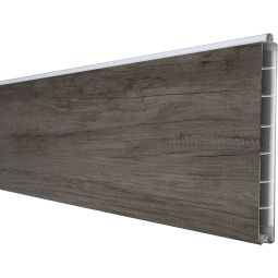 Clôture à emboîter étroite PVC GroJa BasicLine lame simple couleur monument oak panneau à lamelles  Plastique de haute qualite ennobli d'un film PVC, nombreuses combinaisons possibles, 180x15x1,9 cm