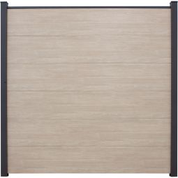 GroJa BasicLine panneau Brise-vue en PVC Sheffield Oak Profilés revêtus d'un film PVC, kit comprenant les entretoises & le profilé de finition, 180x180x1,9 cm