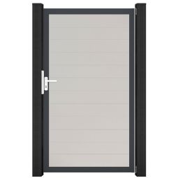 Portillon étroit GroJa BasicLine PVC clôture à lames, couleur blanc large choix de couleurs, cadre en aluminium, stable et durable, dimensions 100x180x4 cm