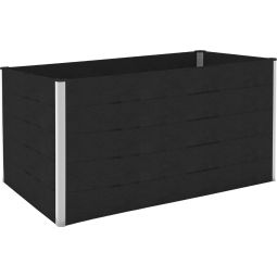 Jardin surélevé GroJa Solid gris anthracite en matériau BPC de haute qualité et résistant aux intempéries, relié par des profils en aluminium, taille : 150x70x75 cm