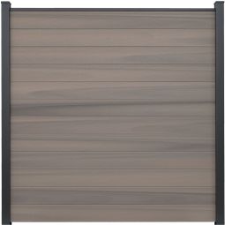 Clôture GroJa Solid panneau à composer bi-color co-extrudée palissade Kit de 12 remplissages, 180x180x1,9 cm, profil de finition et kit d'entretoises inclus