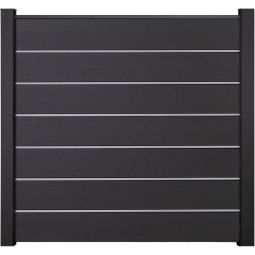 Clôture GroJa Solid Grande Premium gris anthracite palissade Kit avec 7 remplissages et 6 pilastres, kit d'entretoises et profilé de finition, 180x180x1,9 cm