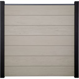 GroJa Solid Grande Clôture Pare-vue Bi-Color Sable Barrière à lamelles Kit de 7 lamelles, 180x180x1,9 cm, avec jeu d'entretoises et profilé de finition