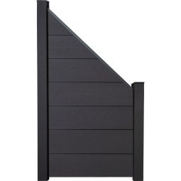 Clôture GroJa Grande raccord panneau à composer gris anthracite co-extrudée palissade Kit de 7 panneaux, 90x180/90x1,9 cm, y compris kit d'entretoises et profilé de finition