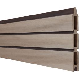 Clôture GroJa Solid Rhombus BPC (bambou composite) lame pour panneau à composer bi-color co-extrudée palissade en losange Aspect 3 planches, joints d'ombre élégants, nombreuses possibilités de combinaison, 180x30x1,9 cm