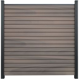 Clôture GroJa Solid Rhombus BPC (bambou composite) panneau à composer bi-color co-extrudée palissade en losange Kit de 6 panneaux, kit d'entretoises et profilé de finition, 180x180x1,9 cm