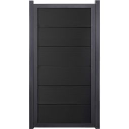 Clôture occultant GroJa Viento verticale gris anthracite avec cadre en aluminium anthracite DB 703, panneau à lames Clôture design BPC, particulièrement stable grâce au cadre en aluminium, 90x180x4 cm