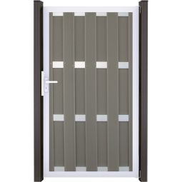 Portillon clôture prête à poser occultante, GroJa gris anthracite Remplissage robuste en BPC avec cadre en aluminium de haute qualité, dimensions 100 x 180 x 4 cm (LxHxP), disponible en trois coloris décoratifs