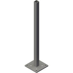 Support de poteau GroJa type GJ 48 à visser Console pour poteau de clôture à lames alu 7x7 cm, 13x13x60,0 cm, galvanisée