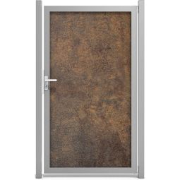 Portillon individuel GroJa Premo élément occultant en HPL aspect rouille Panneaux HPL de 8 mm d'épaisseur avec cadre en aluminium robuste, dimensions 100 x 180 x 4 cm