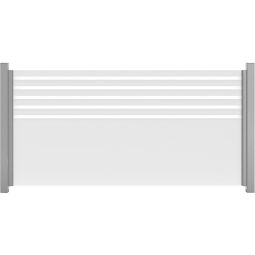 Brise-vue en verre à bandes horizontal GroJa Ambiente panneau à motifs de bandes à l'horizontale Verre trempé simple 8 mm (ESG), 180x90x0,8 cm, bandes en sérigraphie durable