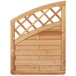 Clôture pare-vue T&J Avantgarde lattes de décor en maille décorative en pin/épicéa imprégné, disponible en 3 tailles avec des tiges grimpantes et un arc rond