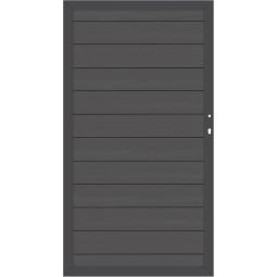 Portail jardin bois composite, TraumGarten SYSTEM WPC anthracite, cadre anthracite 98x179cm, sens d'ouverture sélectionnable