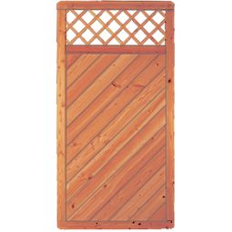 Clôture pare-vue bois T&J CLASSICO clôture à lattes décorative avec grille en sapin de Douglas naturel avec profil de maison de campagne et tiges de treillis, disponible en 2 tailles