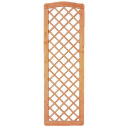 Clôture pare-vue bois T&J CLASSICO panneau fini avec couronne et grille décorative écran d'intimité avec couronne et treillis décoratif en sapin de Douglas naturel, avec profil de maison de campagne et treillis en 2 tailles