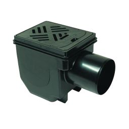 Siphon de cave compact avec clapet anti-retour KESSEL Drehfix avec clapet anti-retour à double battants, dispositif anti-odeur et débourbeur amovible