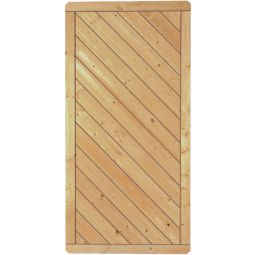 Clôture jardin T&J CLASSIC Protection visuelle épicéa imprégné, pinces en acier inoxydable et disposition des profils diagonaux en 5 tailles